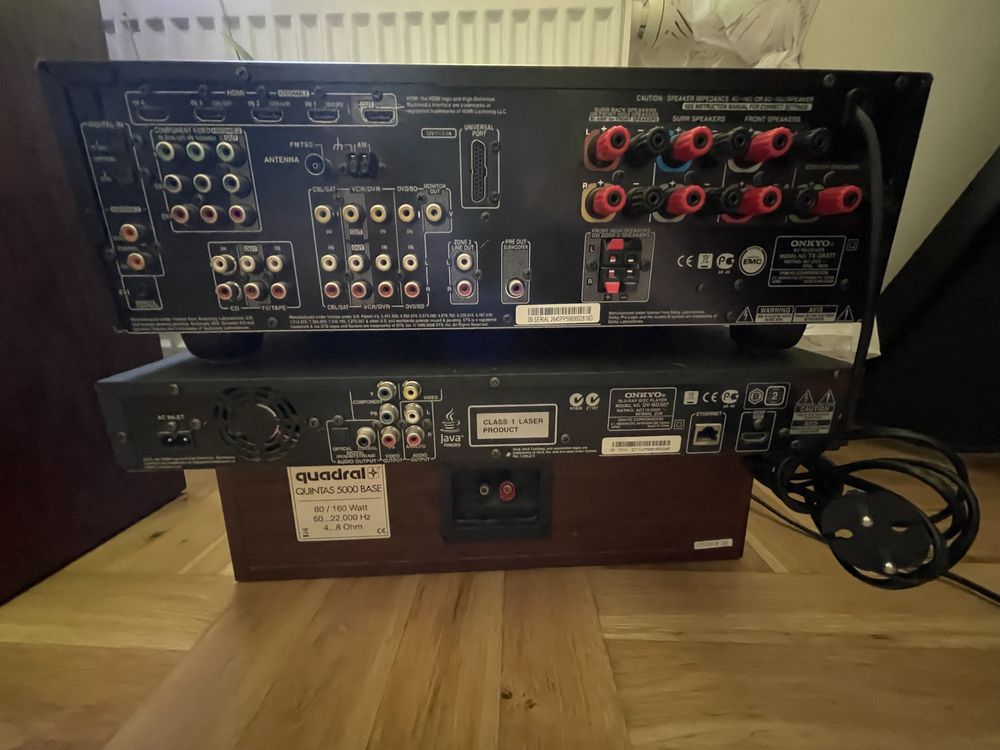 Kino domowe ONKYO + kolumny quadral