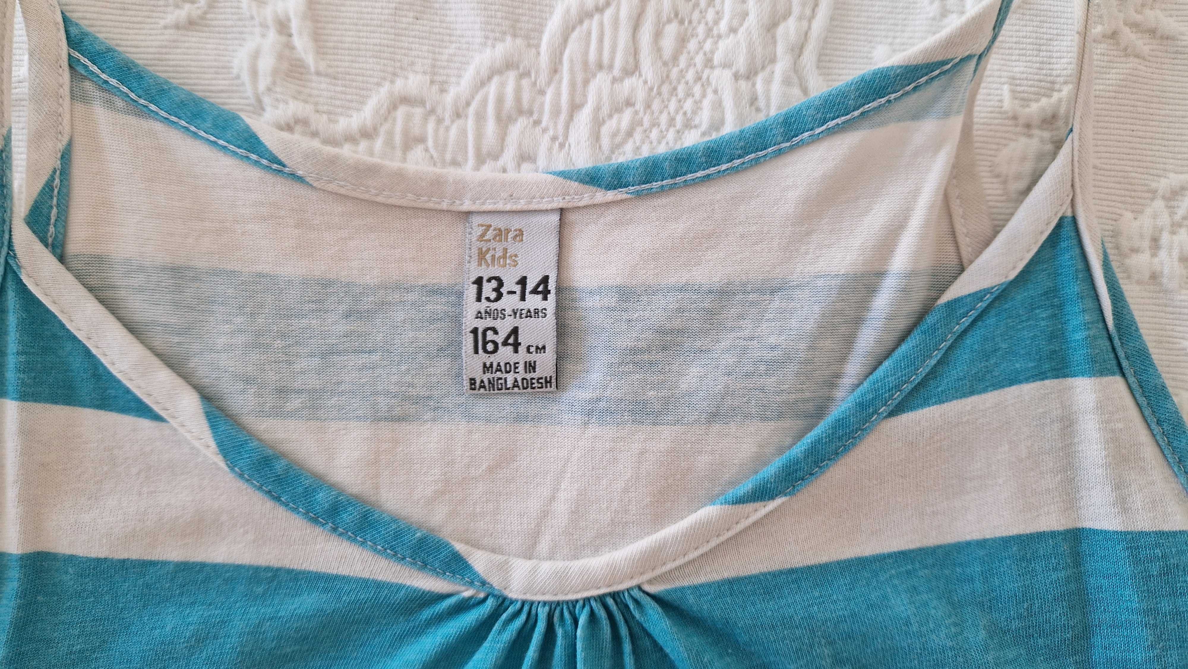 Vestido Riscas brancas e azuis, Zara Kids, tamanho 13-14 anos