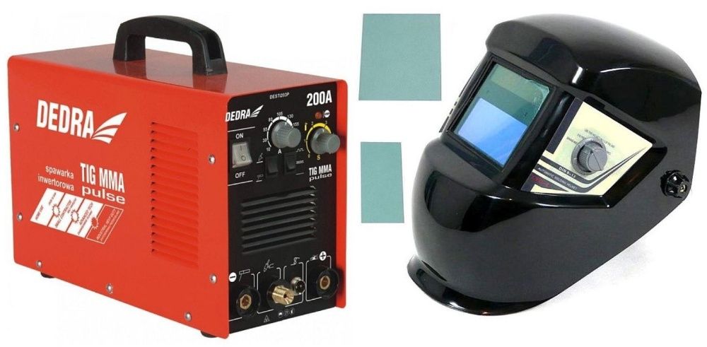 Dedra spawarka inwertorowa TIG MMA 200A Wynajem Wypożyczalnia +Maska