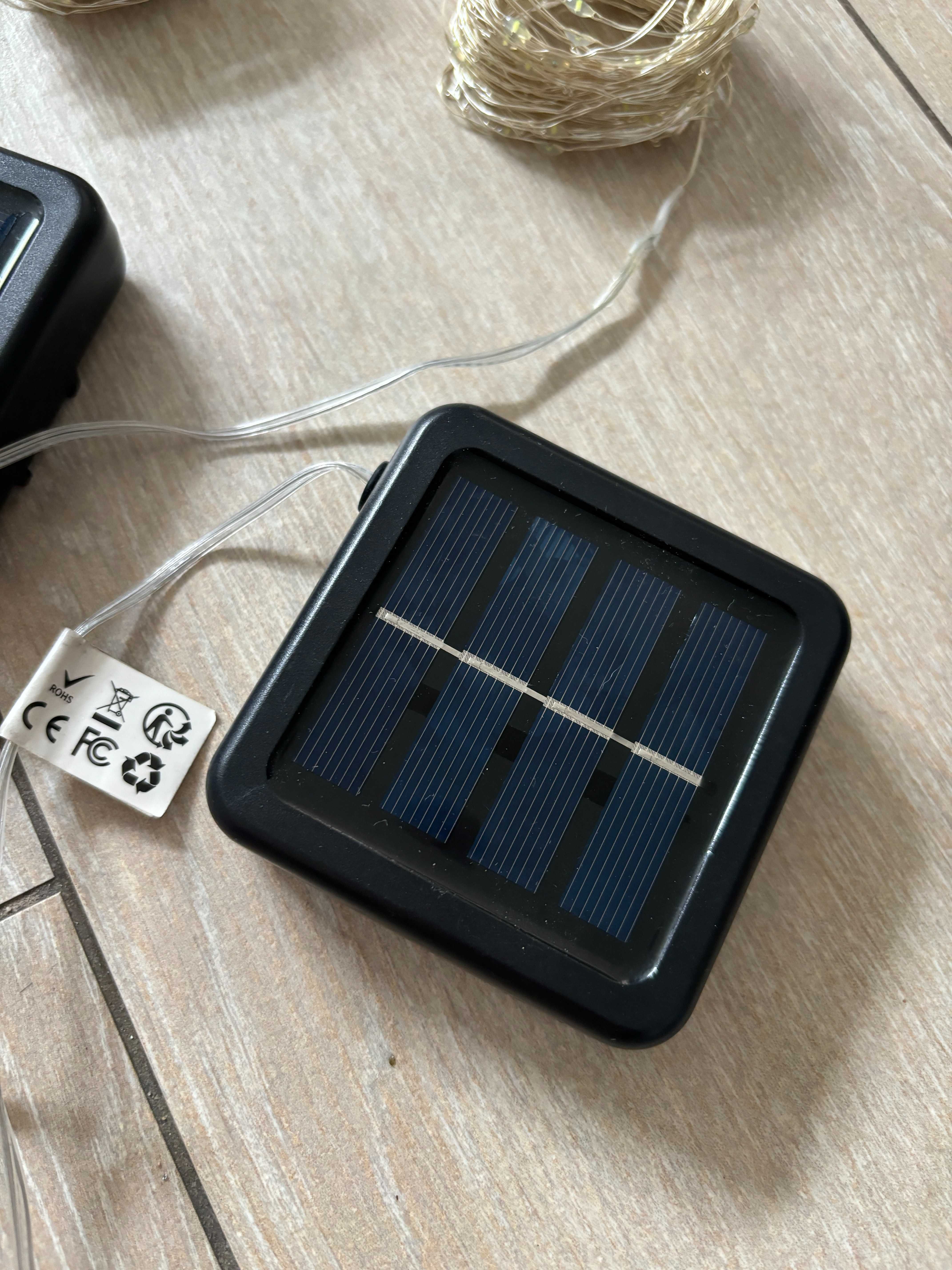 Zestaw 2 sztuki światełka ogrodowe łańcuch lampki solar diody LED