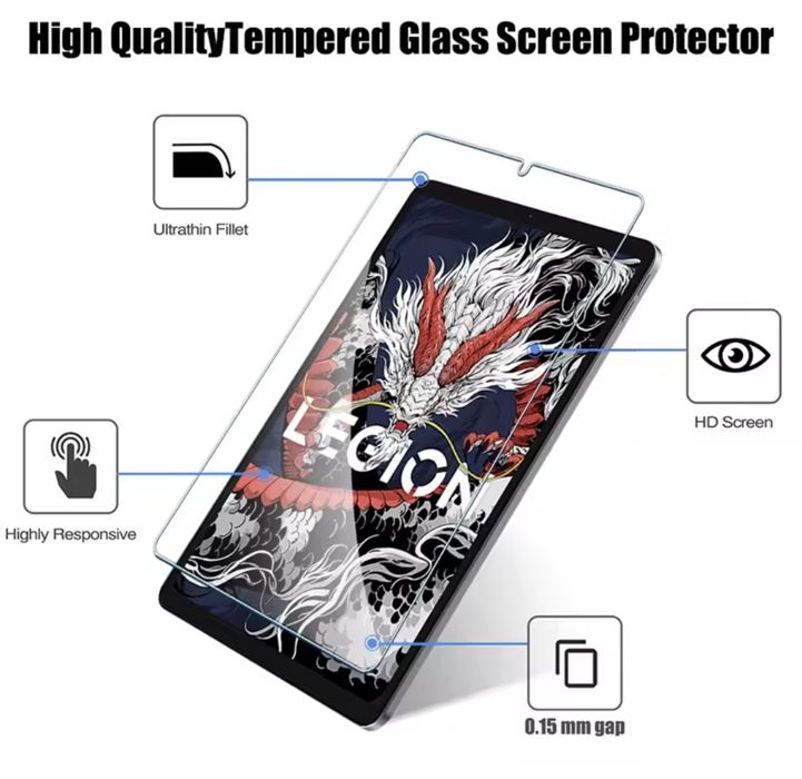 Захисне скло/Силіконовий чохол на планшет Lenovo Legion y700 2023/2025