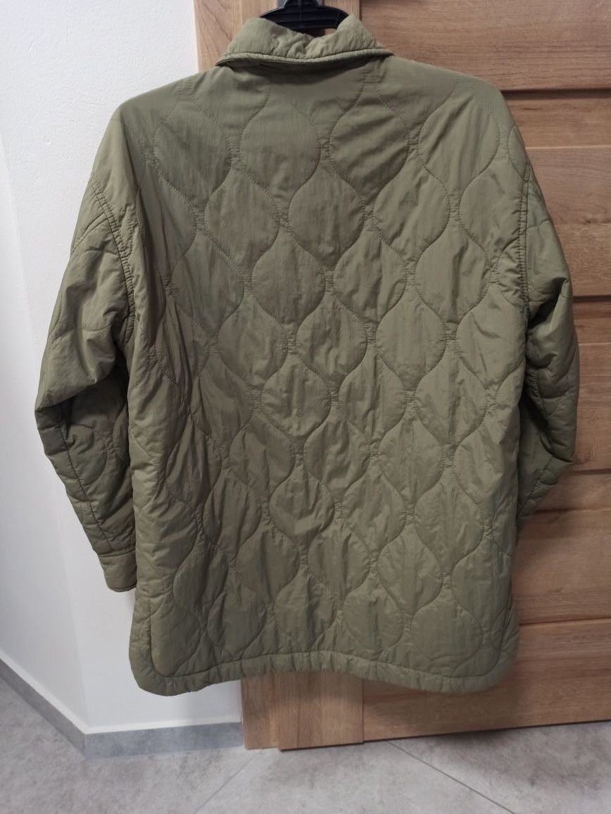 Kurtka pikowana zielona khaki H&M rozm S/36 L/40 przejściowa wiosenna