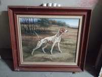 Quadro antigo tema da caça