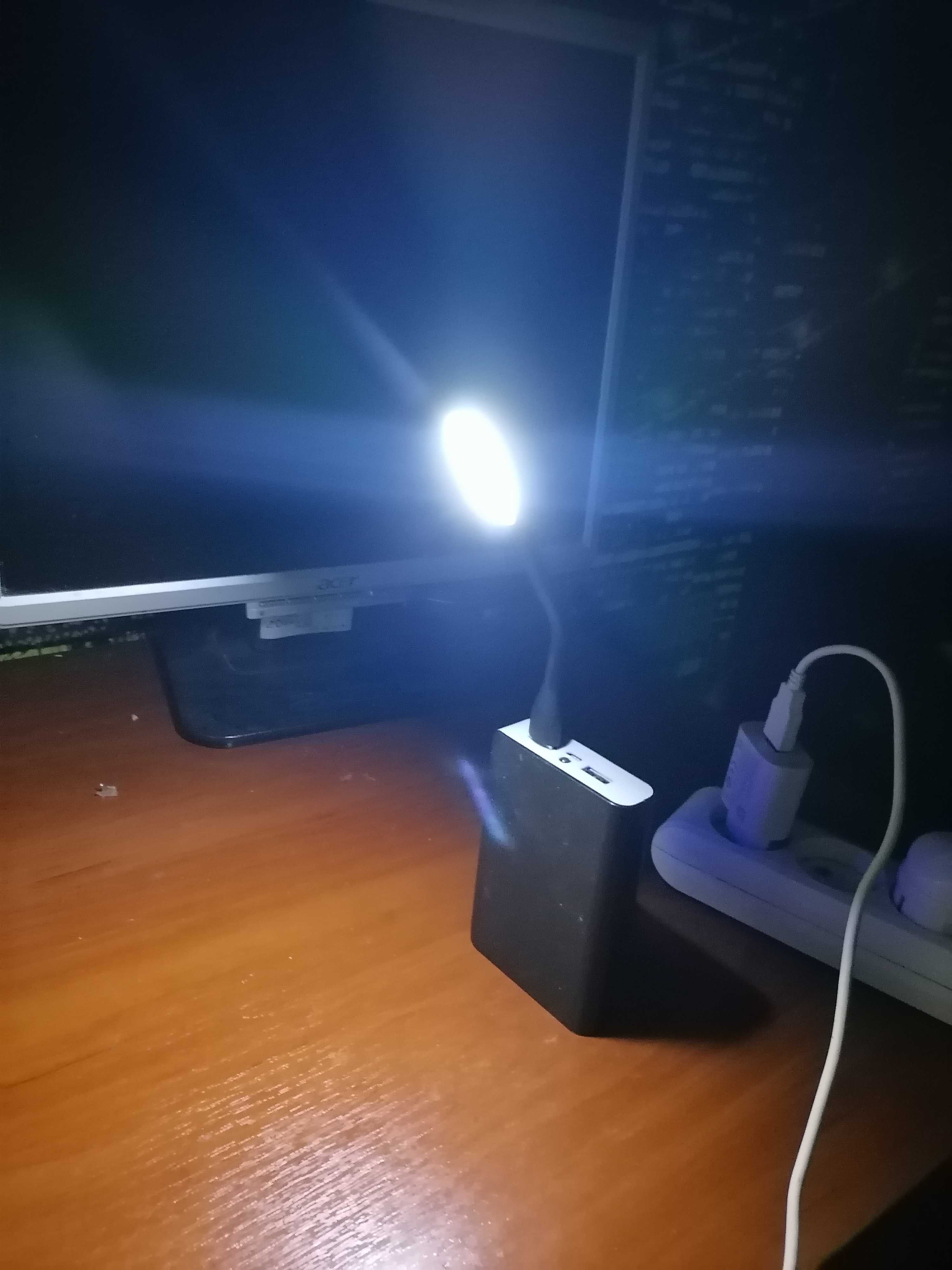 USB LED ліхтарик гнучкий  для powerbank,ноутбук,подовжувач з роз'ємо