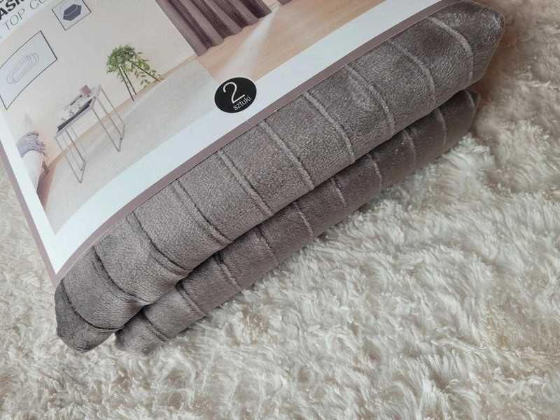 Zasłony aksamitne na taśmie Smukee Home 135x250cm welurowe szare 2 szt