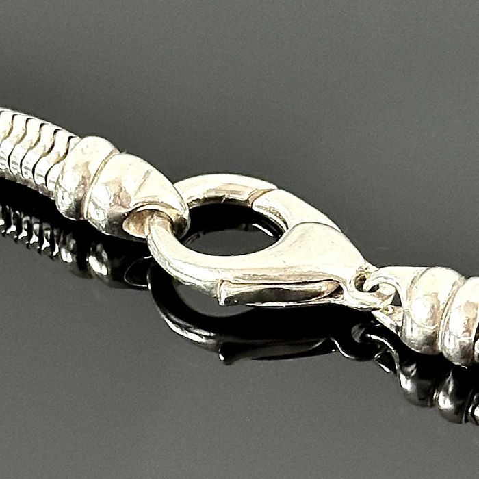 Srebrny artystyczny naszyjnik z Lapis lazuli ręcznie wykonany próba925