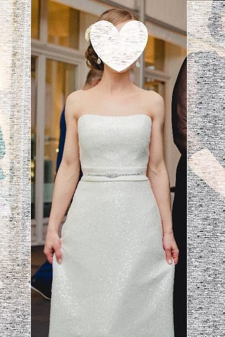 GALA HIRO–suknia ślubna z cekinami dla filigranowej dziewczyny, 34 XS