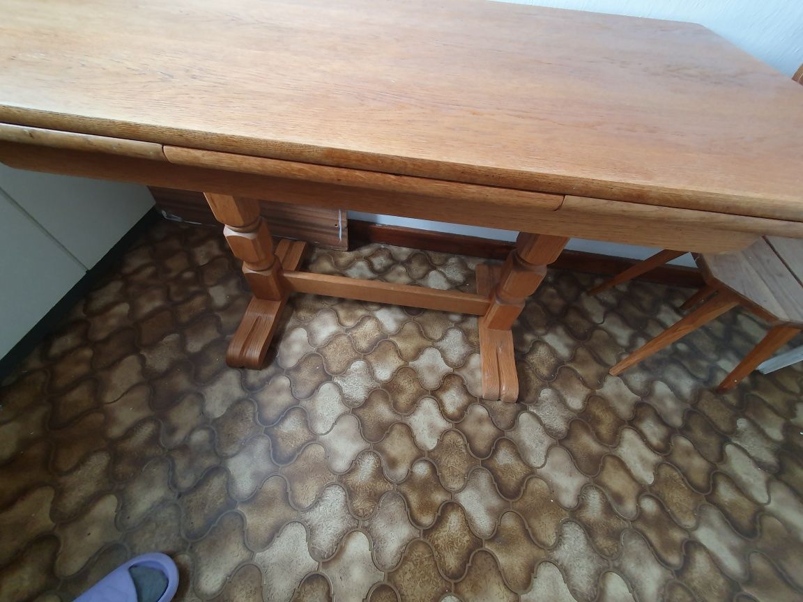 Stolik duży dębowy kawowy kuchenny