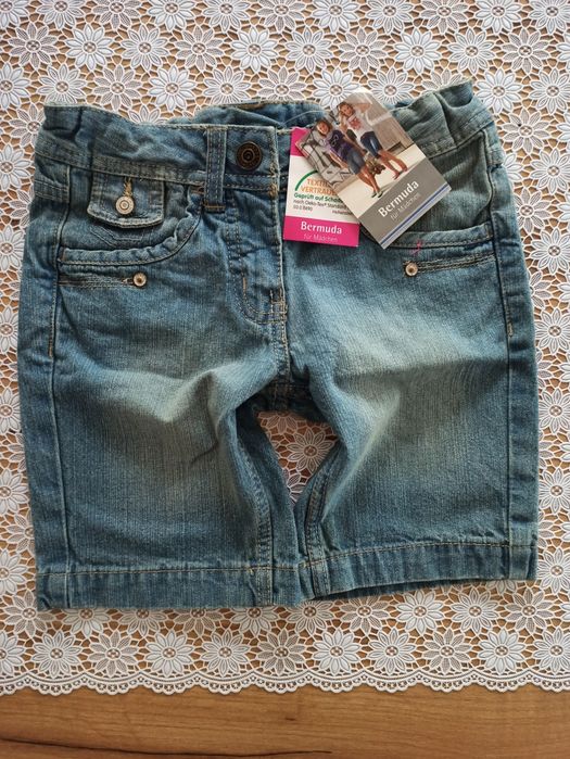 Krótkie spodenki/ szorty jeans Pocopiano 128 Nowe