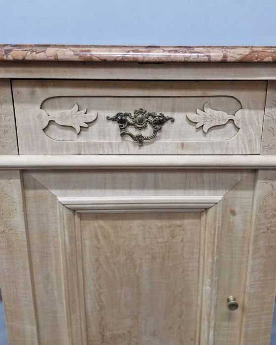 Dębowa Szafka Secesyjna z Kamiennym Blatem AntykiMarki.pl