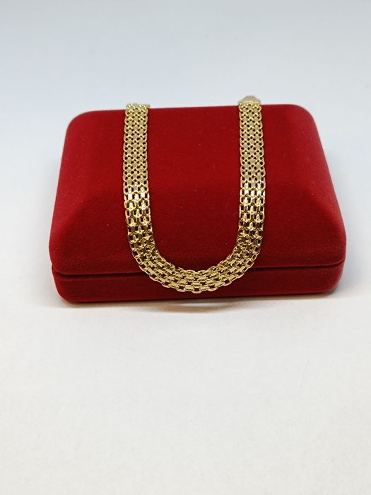 Złota bransoletka splot Bismark dł.19,5cm, złoto próby 585