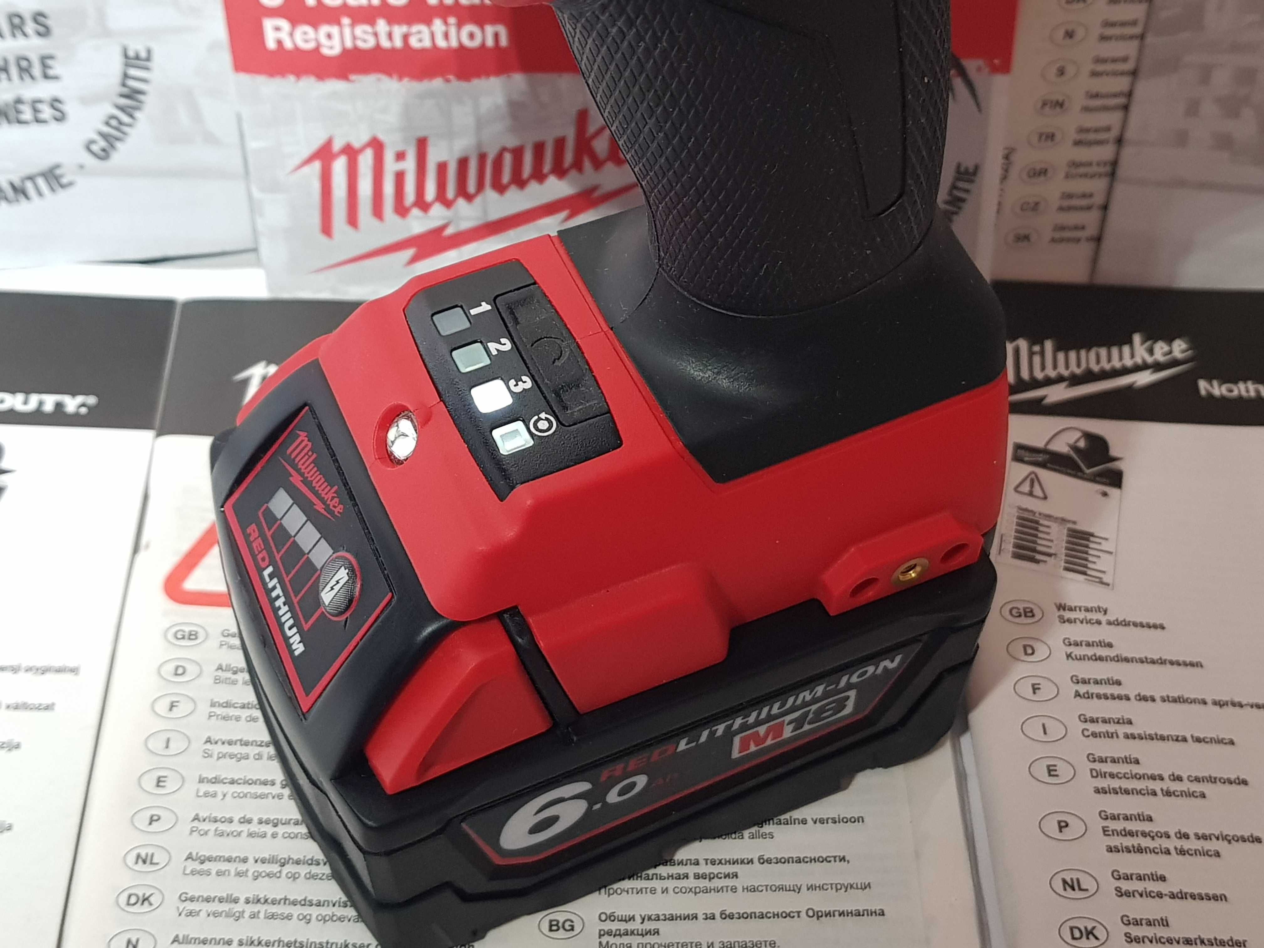 Komplet zestaw klucz MILWAUKEE M18 FHIWF 12 +bateria 18v 6Ah NOWY