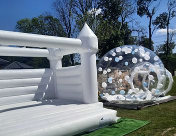 Bubble House wynajem/ dmuchaniec bańka, igloo z wirującymi balonami.