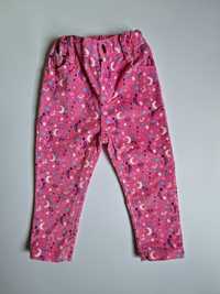 Spodnie różowe sztruksowe dla dziewcznki rozmiar 86