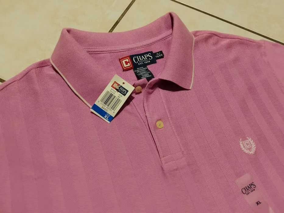 CHAPS by R. Lauren USA - NOWA! z LOGO i Metkami Koszulka Polo Męska XL