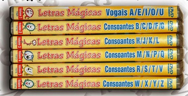 Letras mágicas - 6 DVD educação infantil - Novos