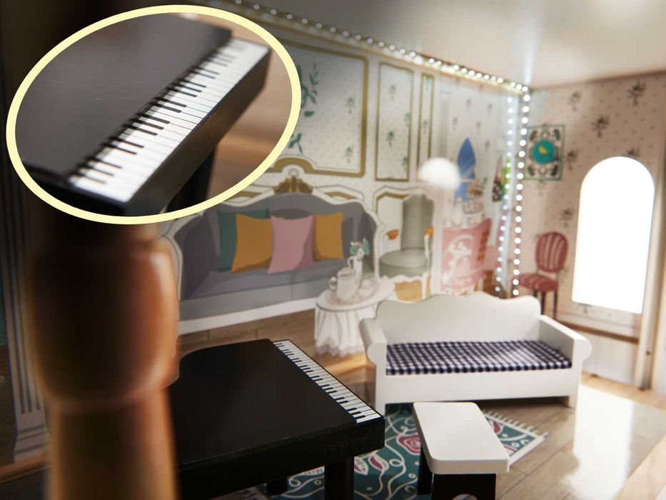 Domek dla lalek XXL 122cm. LED + Mebelki.