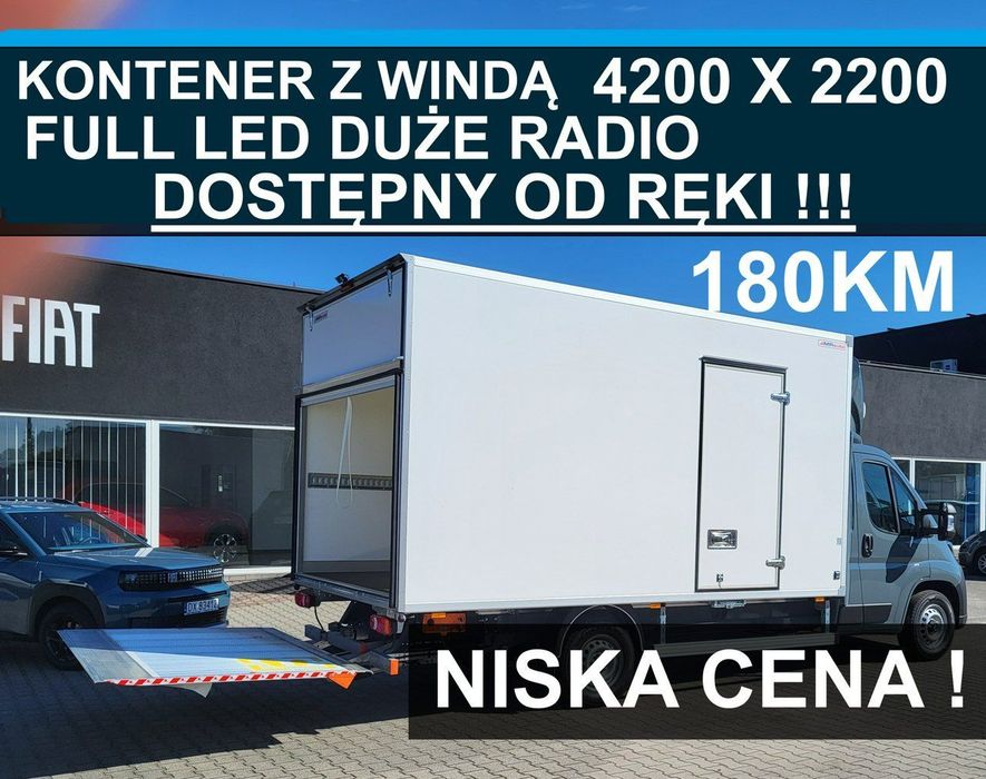Fiat Ducato  L4 Kontener z windą 4200x2200 Full LedMDuże radio ! Od ręki ! 2142 zł