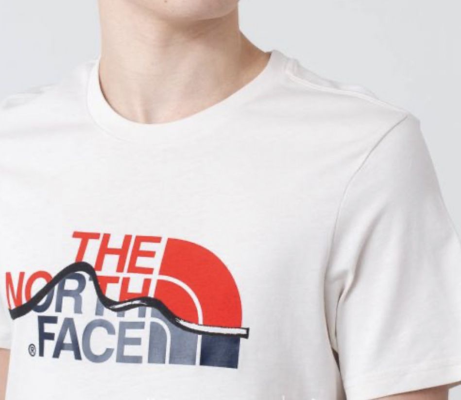 T-SHIRT THE NORTH FACE MOUNT LINE футболка котонова біла оригінал опт