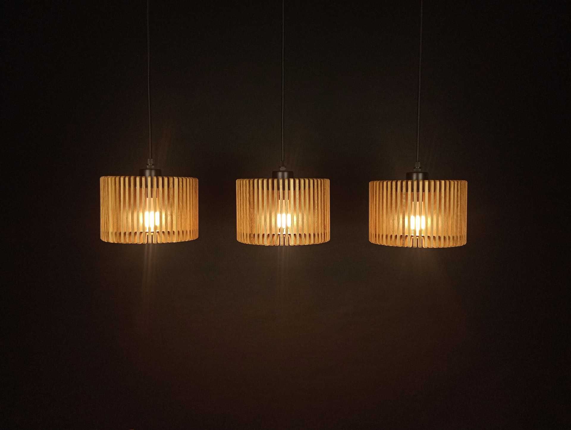 Lampa wisząca,  nowoczesna , lite drewno dębowe