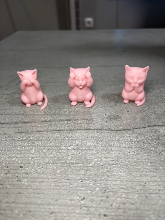 Conjunto de 3 Gatinhos “Não Vejo, Não Falo, Não Escuto”
