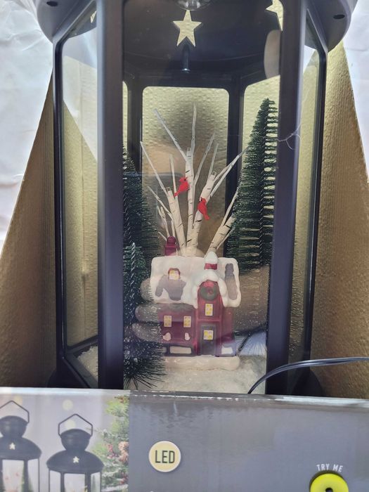 Lampion świąteczny z oświetleniem LED 42 x 21 cm Boże Narodzenie