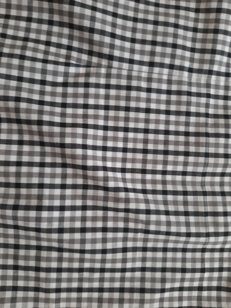 Koszula męska w kratę czarno-białą - rozmiar M