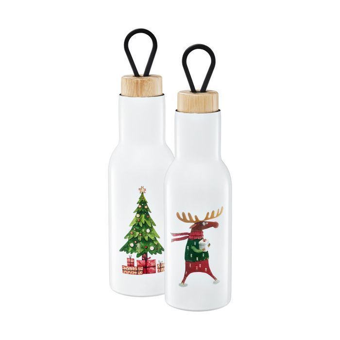 Butelka termiczna Łoś Ambition Forest 400ml biały
