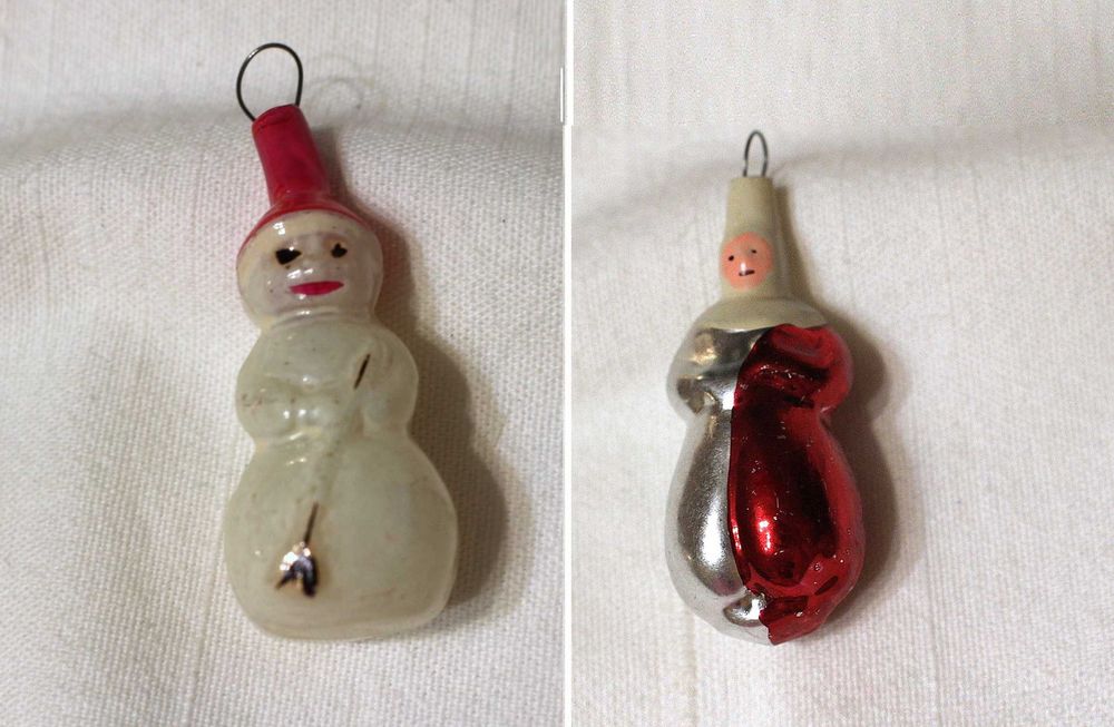 Ёлочные игрушки СССР мини 2 шт. одним лотом