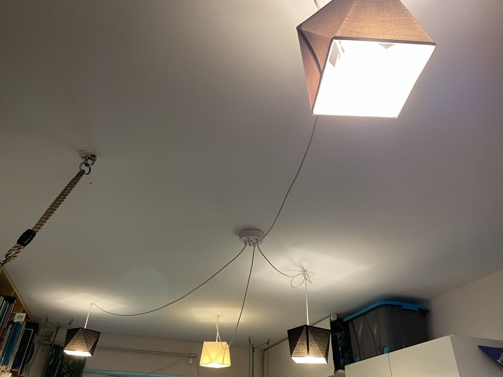 Lampa sufitowa 4-punktowa pająk abażury