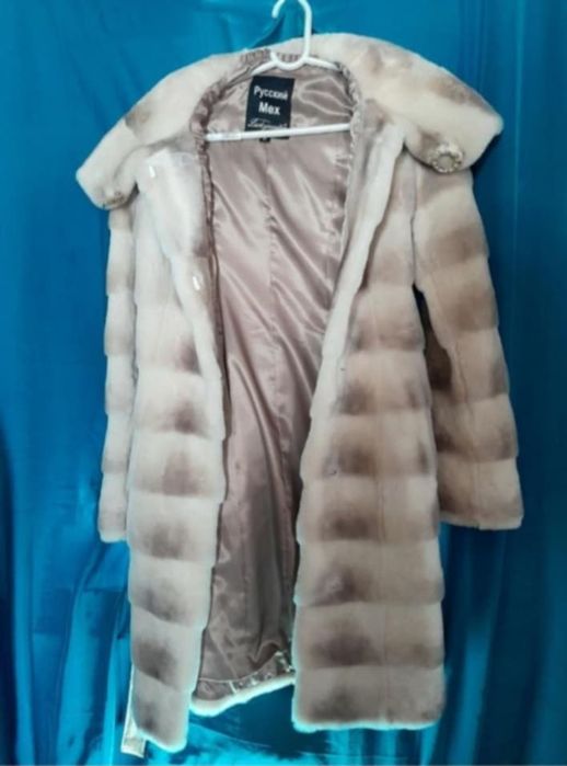 шуба біла королівський мутон натуральна