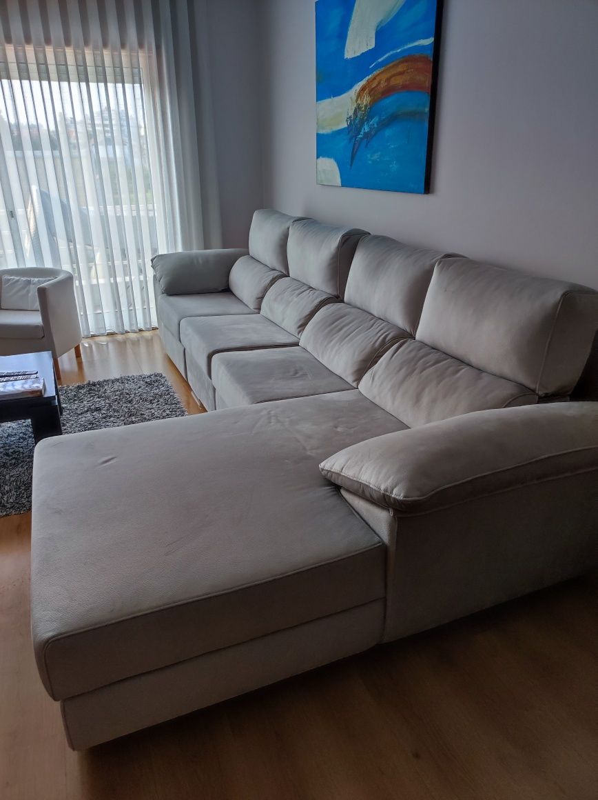 Sofá reclinável com chaise lounge