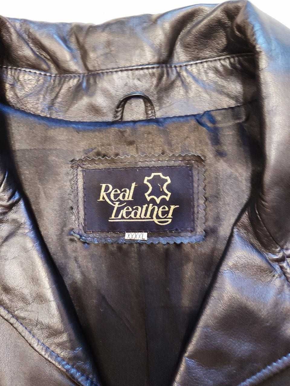Мужской кожаный плащ Real Leather, 4XL