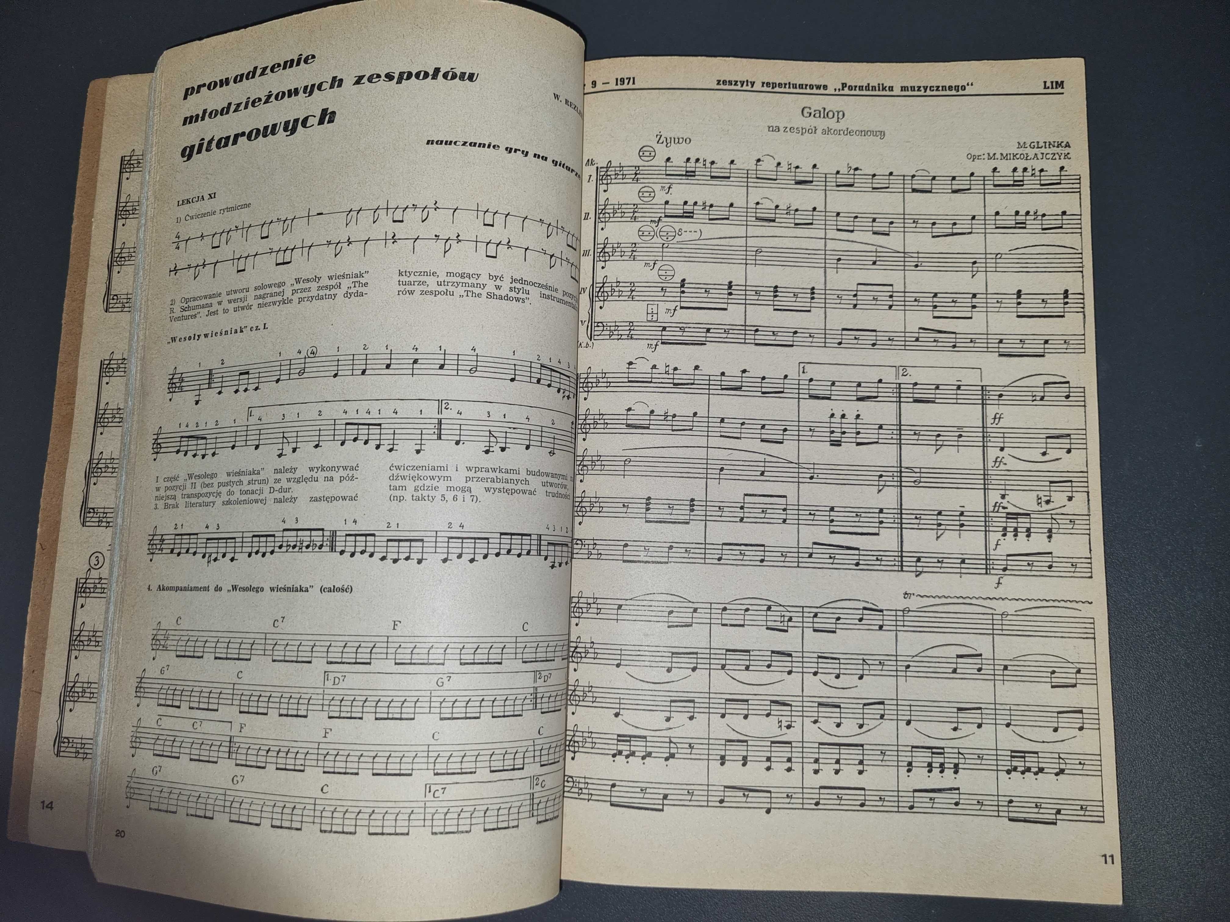 Poradnik Muzyczny 1971 – akordeon, gitara, fuga, galop – LIM, PRL