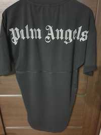 мужская футболка Palm angels с надписями (черная)