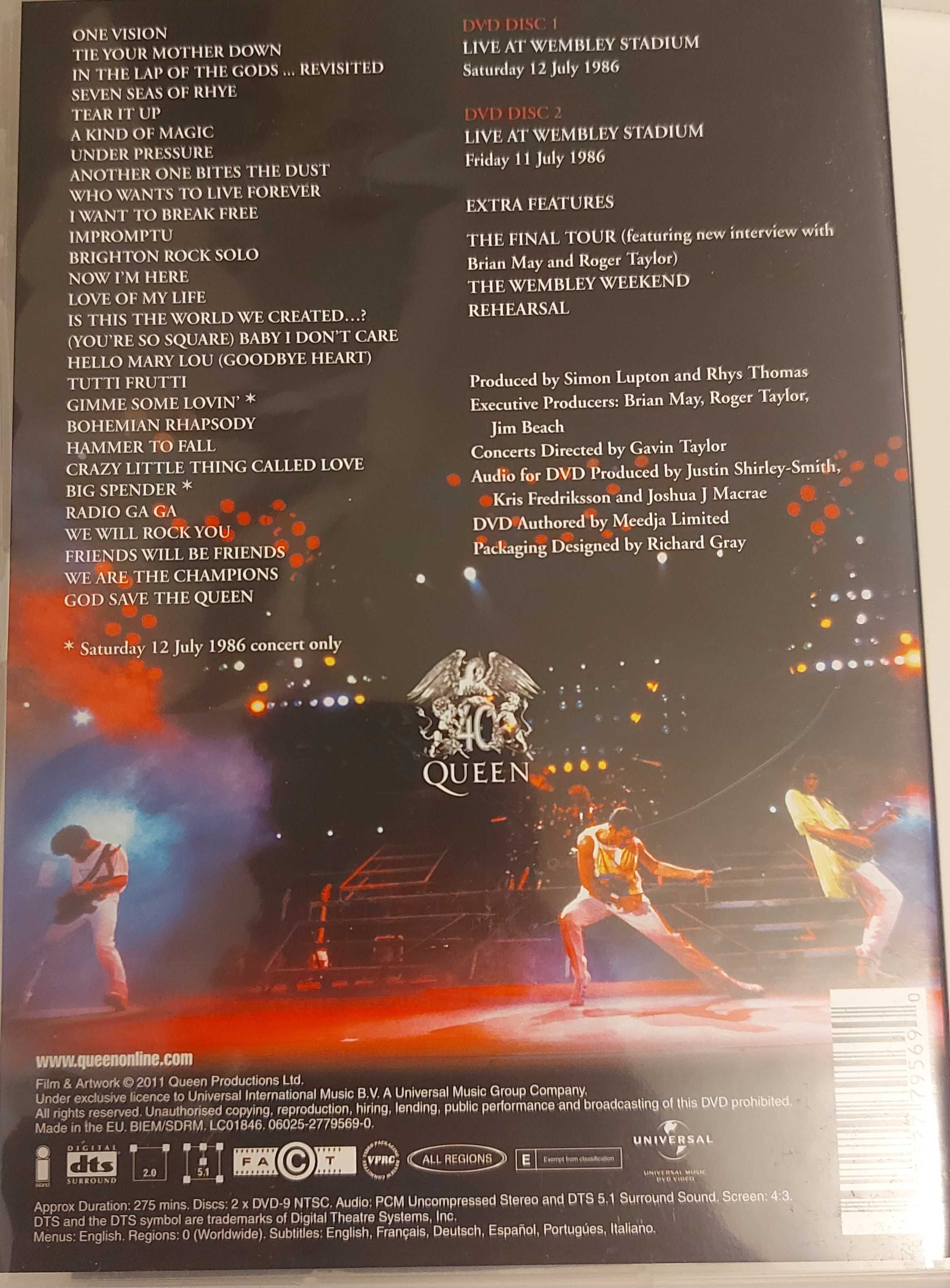 Queen Live at Wembley Stadium 2 x DVD