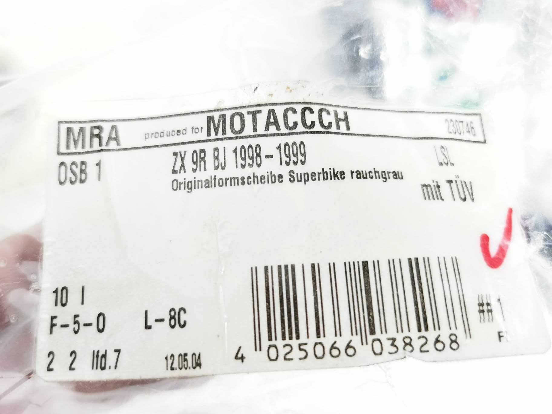 Nowa oryginalna szyba MRA do Kawasaki ZX9R 98 - 99