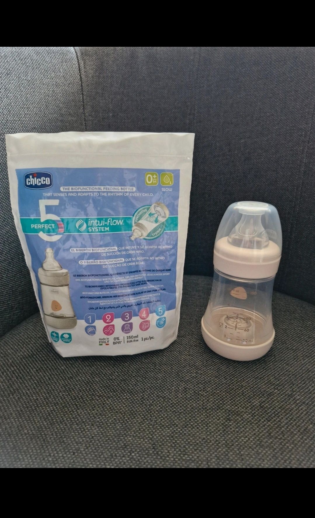 Butelka Chicco Perfect 5 Intui-Flow System 150 ml beżowa 0+