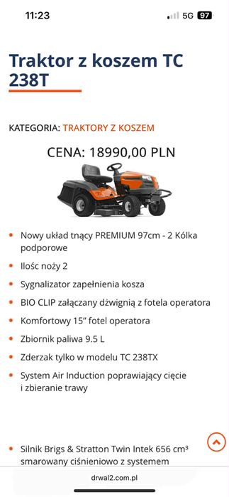 Husqvarna traktor do koszenia i odsniezania