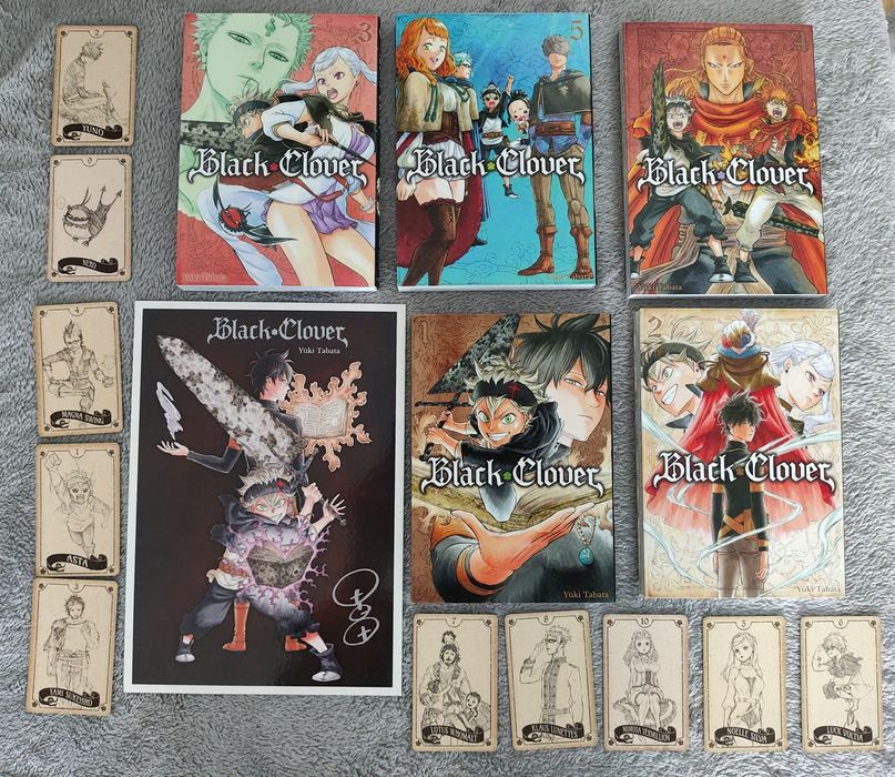 Manga Black Clover tomy 1 2 3 4 5 + karty + karta festiwalowa zestaw
