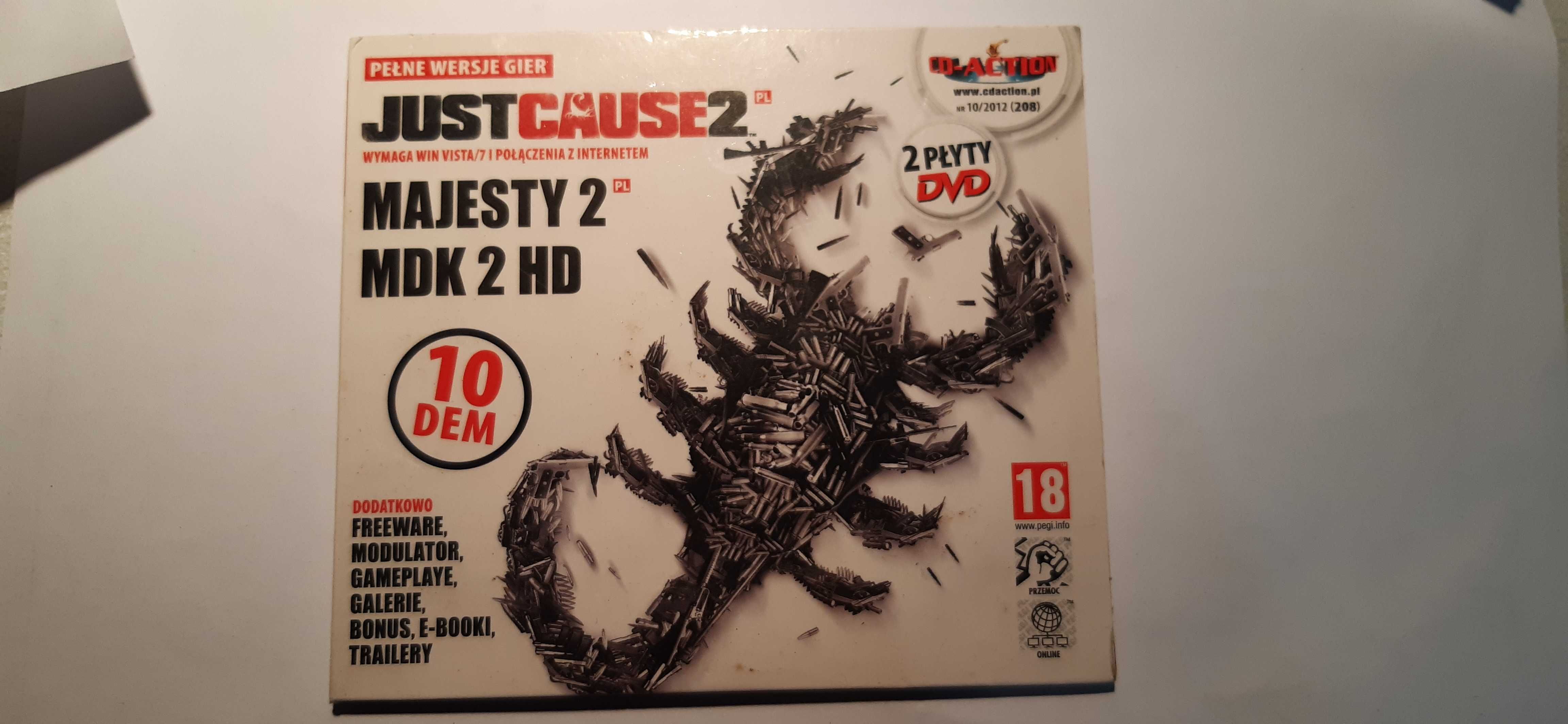 Gry JustCause 2 , Majesty 2 , MDK 2 HD, retro pc