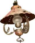 Stara miedziana lampa, metaloplastyka