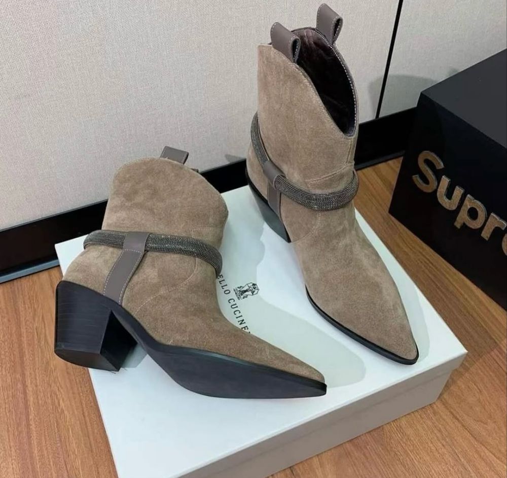Brunello Cucinelli botki w bezu 39