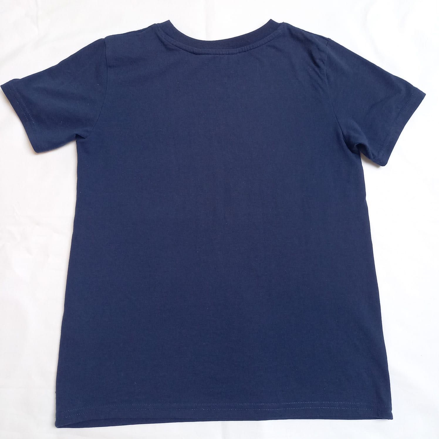Granatowy bawełniany t-shirt krótki rękaw 134/140 H&M NYC skate