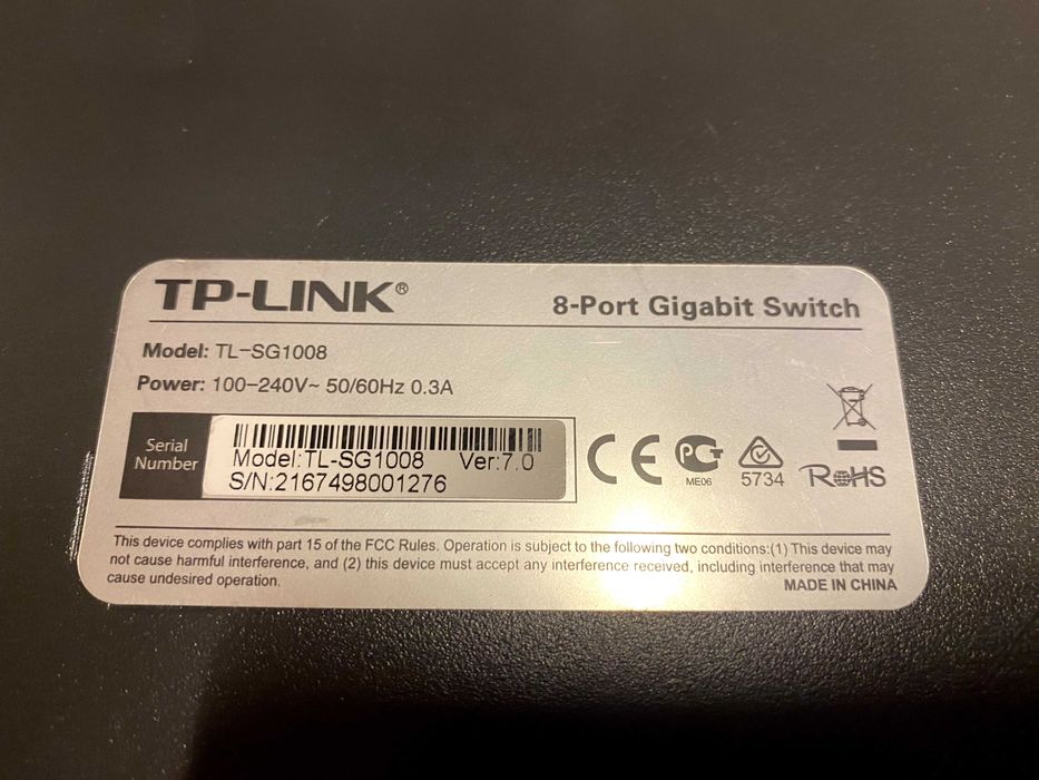 Switch 8-Port Gigabit, TP-LINK LT-SG1008