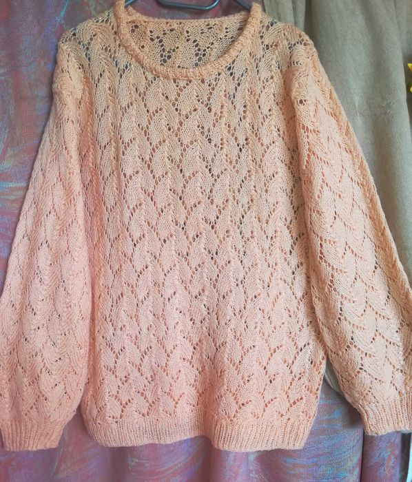 handmade, sweterek ażurowy, size L/XL