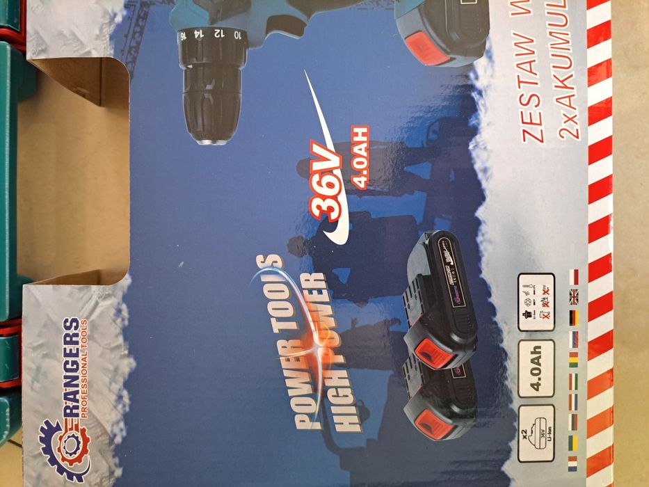 Wkrętarka  Polskiej Firmy Rangers 36v 2x akumulator.4ah