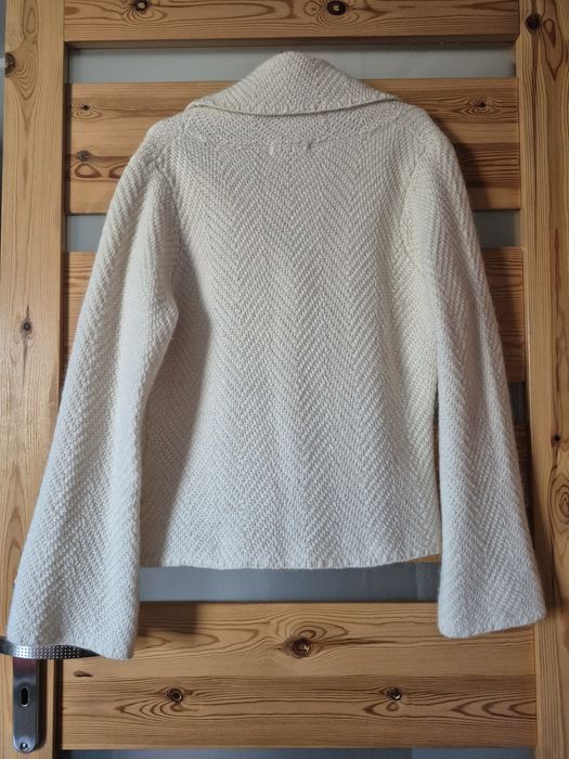 Marks&Spencer kremowy sweter kardigan z alpaką r. 40-44