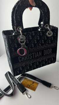 Torebka damska kuferek Dior Lady-D monogram dark edition Premium