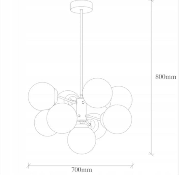 Nitid Lampa sufitowa mleczne kule 9x E27 - nowa